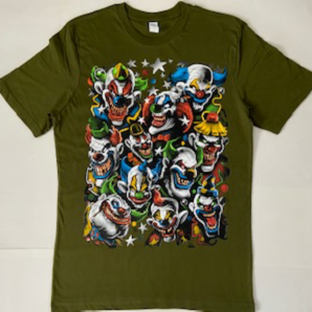 Multiple clown graphic tee